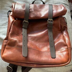 Genuine Italian Leather Backpack - Chiarugi SKYE ROLL ON TOP BACKPACK